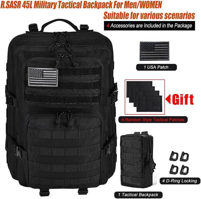 45L Tactical Backpack for Men Women, Military Assault Pack - Image 2