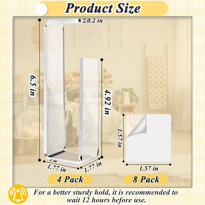 4 Pack Acrylic Hat Organizer for Baseball Caps, Sturdy Hat Holder for Door & - Image 4