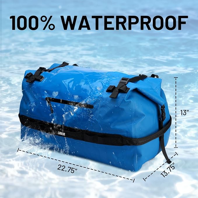 MIER Waterproof Duffel Bag Motorcycle Dry Bag Backpack Large Roll-Top Heavy - Image 2
