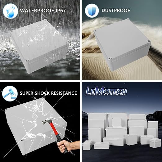LeMotech Junction Box IP67 Waterproof Dustproof ABS Plastic Project Box - Image 8