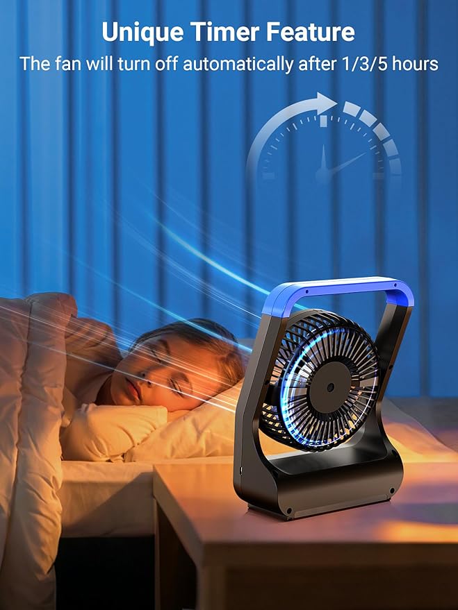 Gazeled Battery Operated Fan, Camping Fan Battery Powered, Super Long Lasting - Image 6