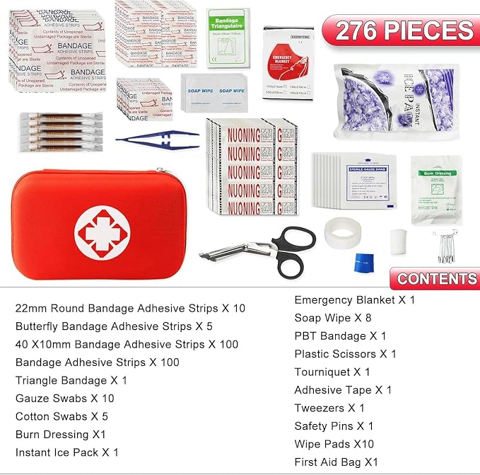 276PCS First Aid Kit Home Car Camping Hiking Emergency Supplies Small Compact - Image 2