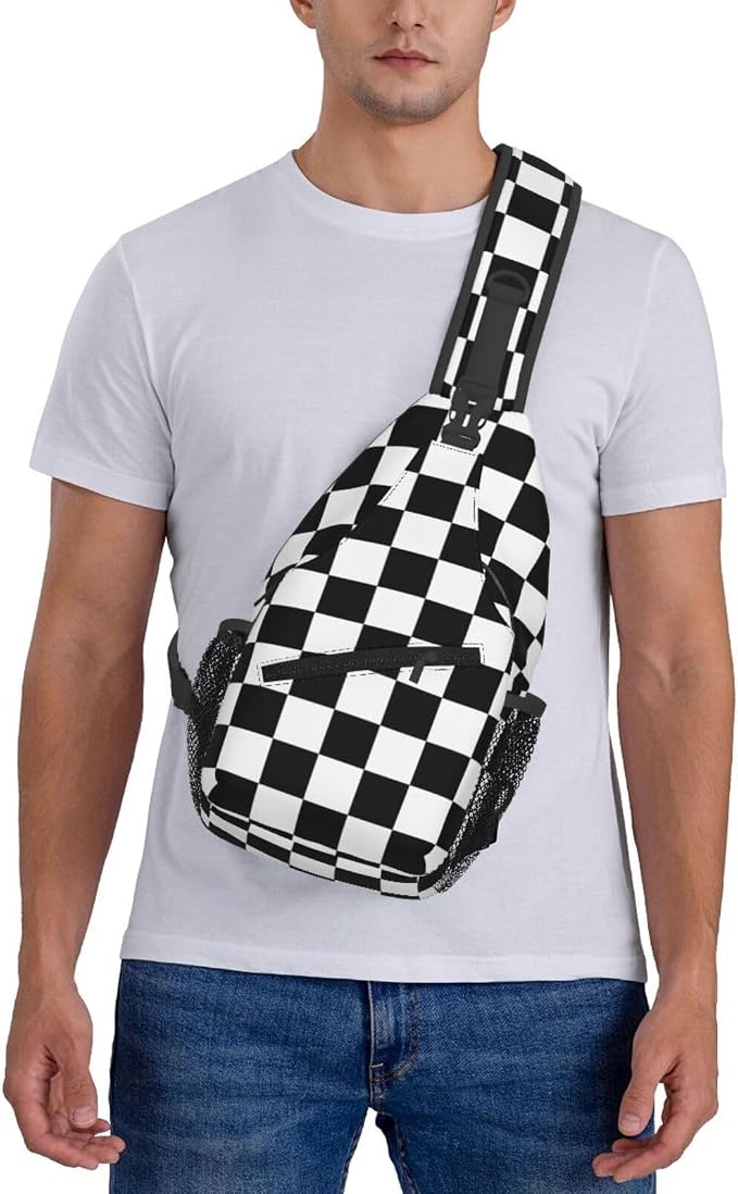 Checkered Crossbody Sling Bags for Women Men Checkerboard - Image 6
