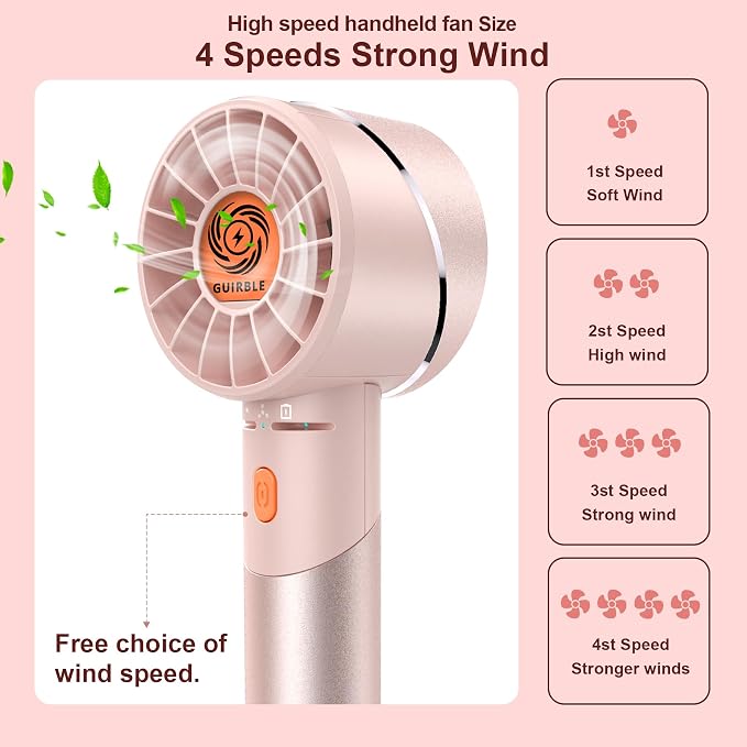 Handheld Fan, Portable Turbo Fan, Powerful Personal Fan, USB Rechargeable Mini - Image 2