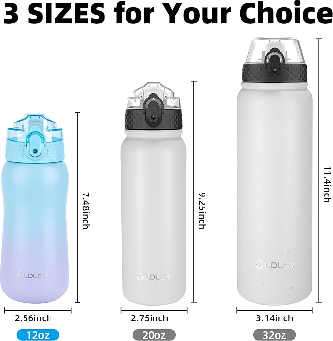 OLDLEY Insulated Kids Water Bottle, Stainless Steel, Double Wall Vacuum - Image 5