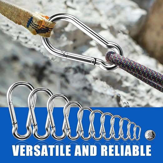 Large Carabiner Clip Hooks, 304 Stainless Steel Spring Snap Hook Fits Camping - Image 6