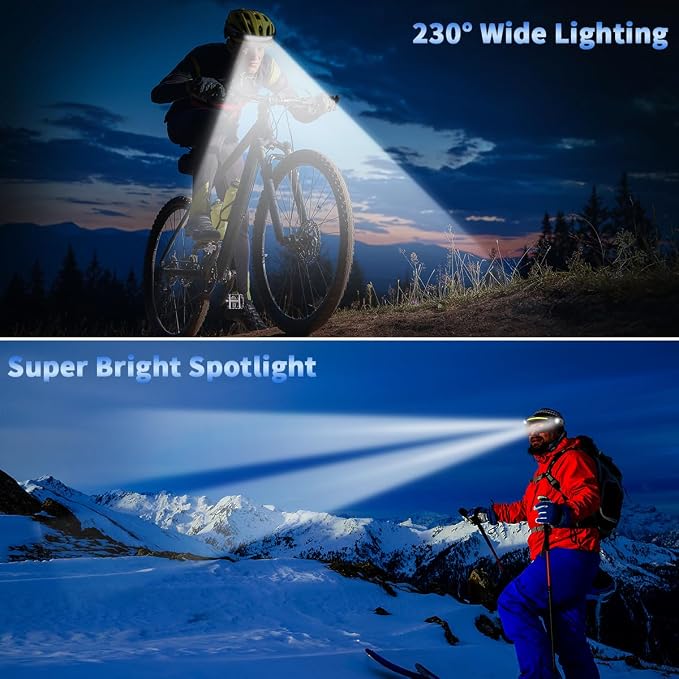 Headlamp Rechargeable 5Pack, 230° Wide Beam Head Lamp - Image 6