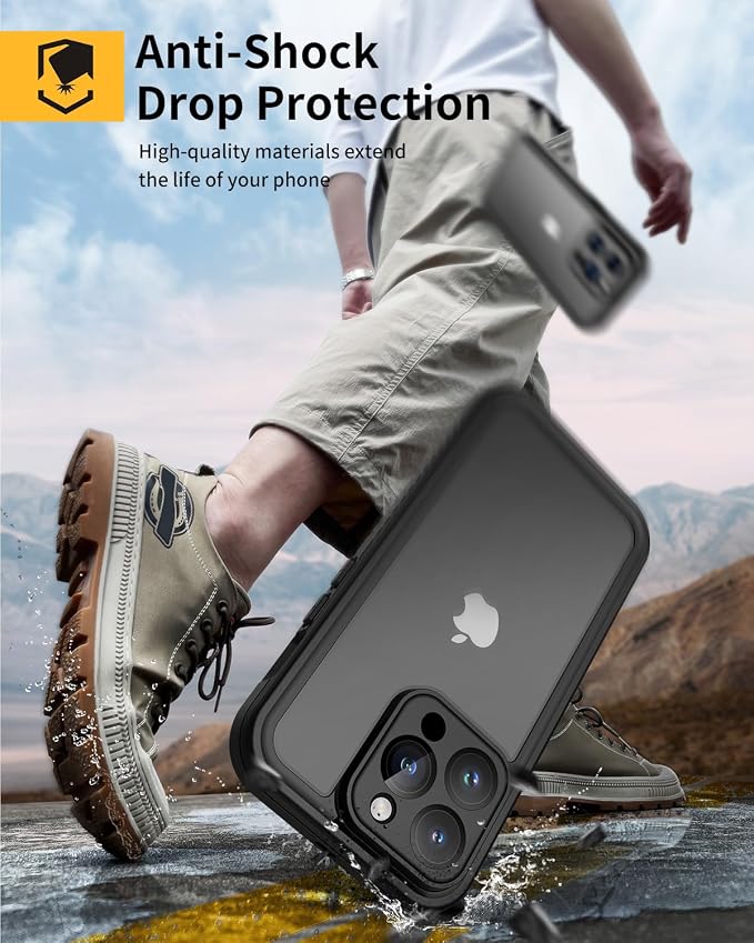 Lanhiem for iPhone 15 Pro Max Waterproof Case, Dustproof Case Built-in Screen - Image 4