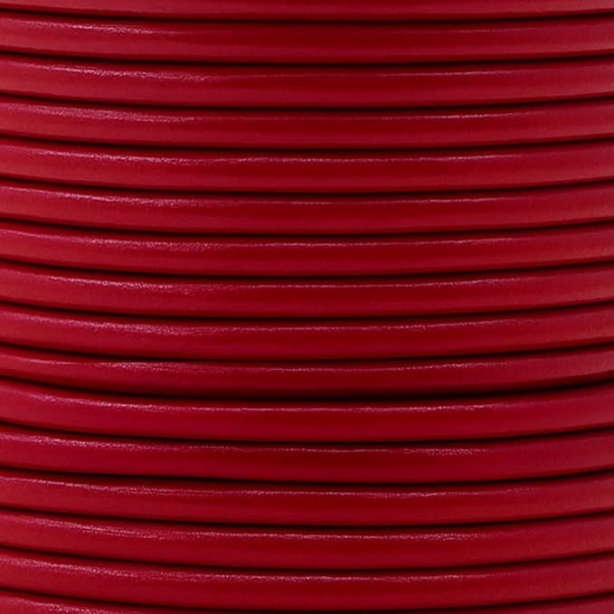 Mandala Crafts Round Genuine Burgundy Leather Cord - Image 3