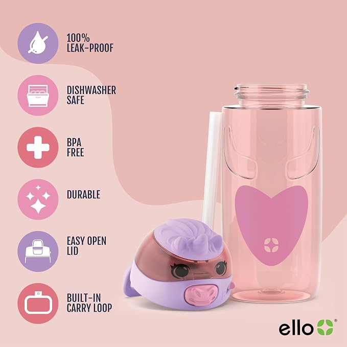 Ello Ellies 16oz Plastic Kids Water Bottle - Image 3