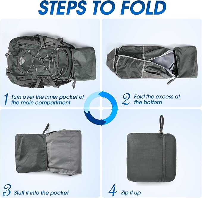 IGOLUMON Hiking Backpack 40L Packable Lightweight Camping Backpack Men Women - Image 6