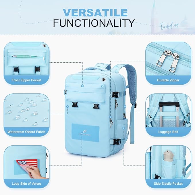 Maelstrom Travel Backpack for Women Men, 35L Waterproof Laptop Backpack Fits - Image 6