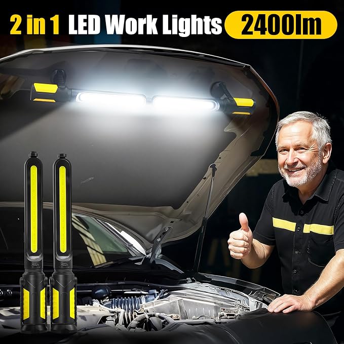 SYLSTAR Work Light for Mechanic, 2400LM LED, 4400mAh Rechargeable, Underhood - Image 2