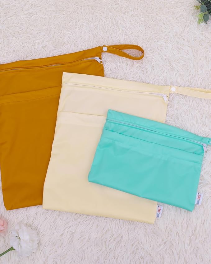 ALVA ALVABABY 3 Cloth Diaper Wet Dry Bags Waterproof Reusable - Image 6