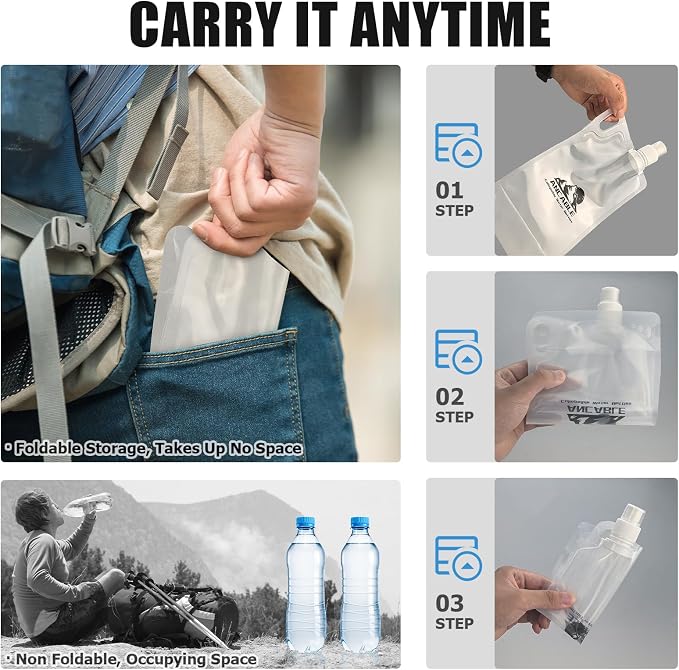 Ancable 33oz Collapsible Water Bottles, BPA-Free Water Bottle - Image 3