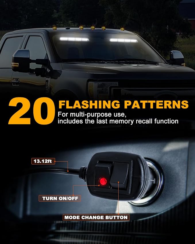 HLauto 6Z4J Emergency Dash Strobe Lights: 2x16.8 inch White Safety Lights - Image 4