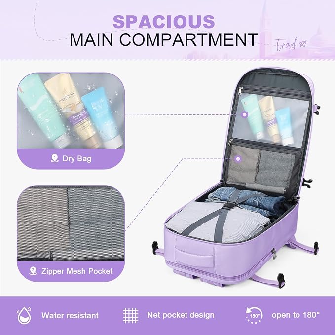 Maelstrom Travel Backpack for Women Men, 35L Laptop Backpack Fits 17-Inch Laptop - Image 4