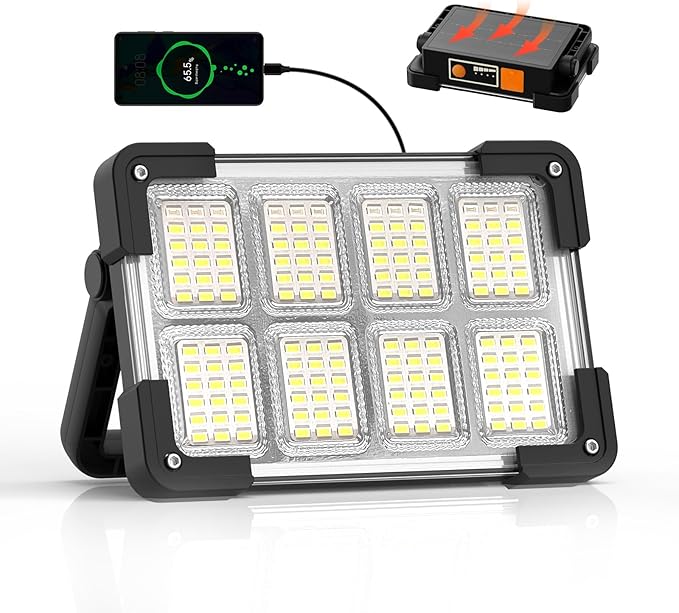 120W Solar Rechargeable Work Light, 144 LED 10000LM Led Work Light by DANCINGBOAR