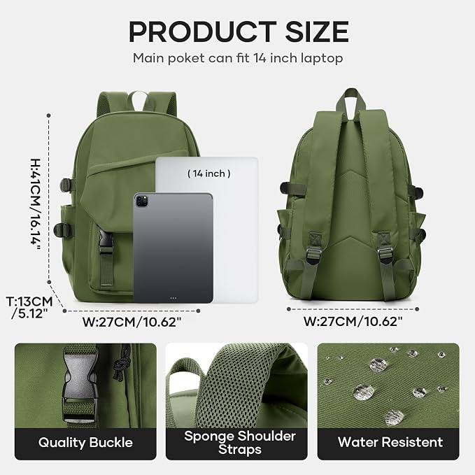 coowoz Lightweight School Backpack College Laptop Backpack - Image 3