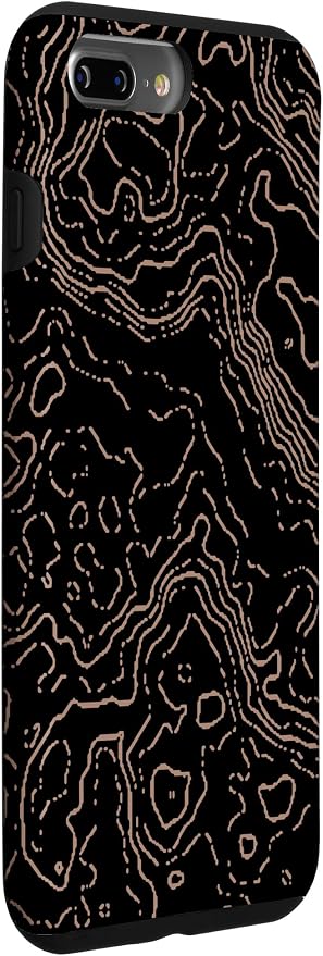 Topography Black & Brown Abstract Pattern Topographic Map Case - Image 3