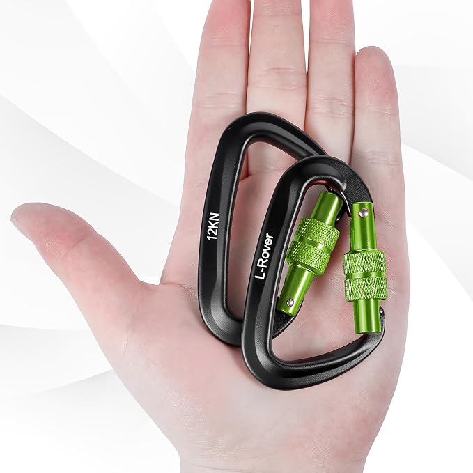 3 Heavy Duty Carabiner Clips 12kN-Lightweight Locking Carabiners - Image 2