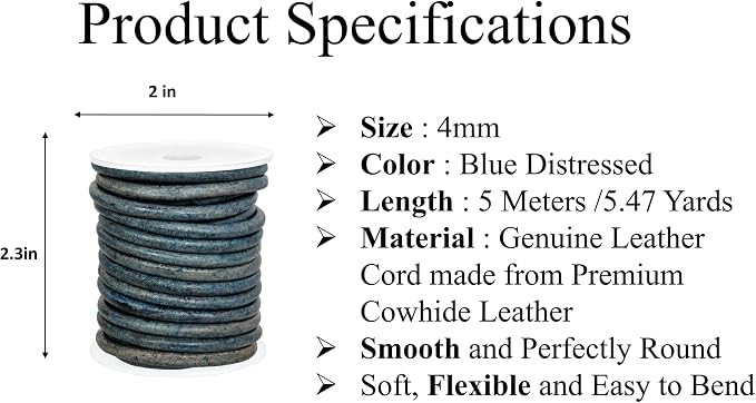 GENIQUE Real/Genuine Round Leather String Cord - Image 3