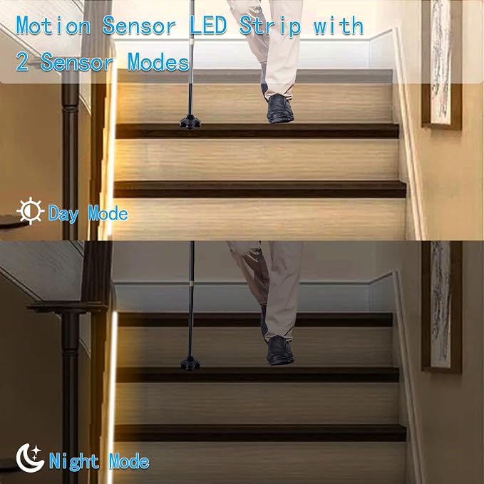 echosari Battery Operated Motion Sensor Cabinet Strip Lights, 9.8Ft 90 LED - Image 5