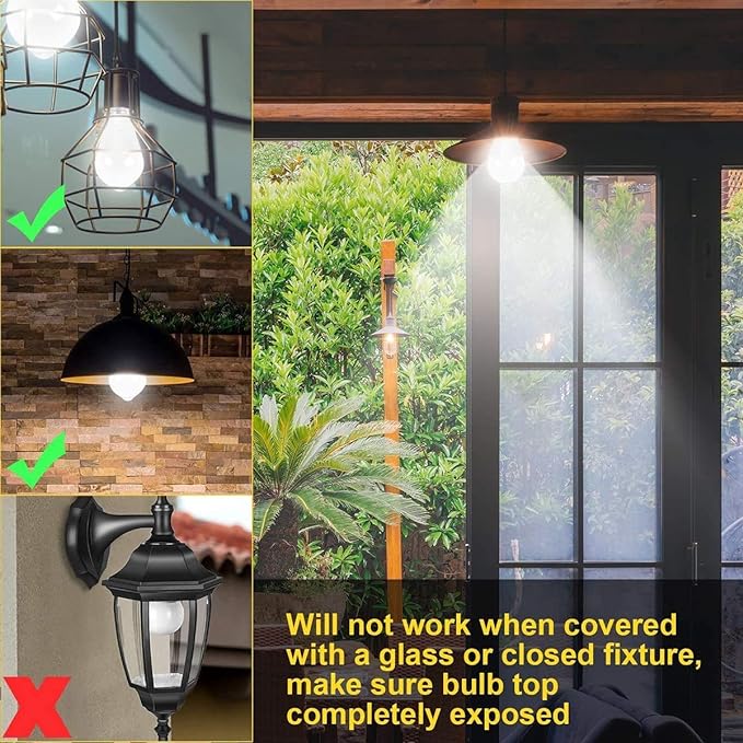 Motion Sensor Light Bulbs, Aukora 12W E26 Motion Activated Dusk to Dawn - Image 5