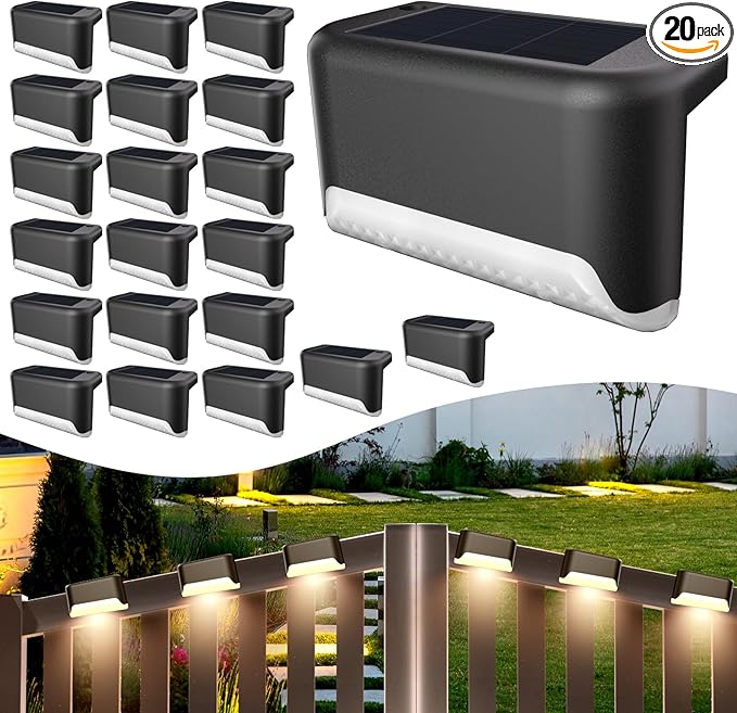 BKBB PPBB Solar Deck Lights Outdoor, Waterproof LED Solar Lights by Unknown