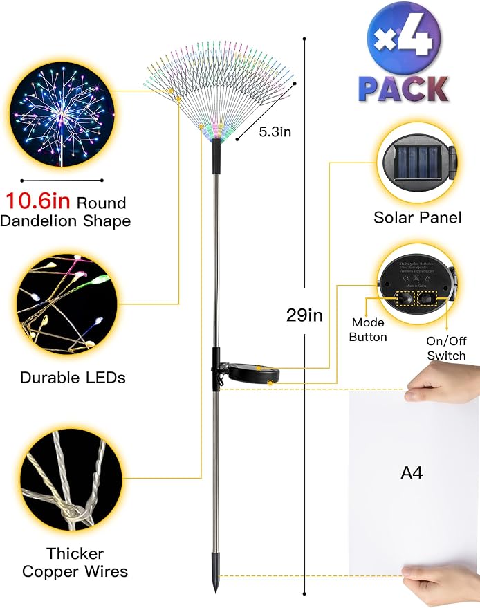 suddus Solar Garden Lights Outdoor Waterproof Decorative, Solar Fairy Lights - Image 8