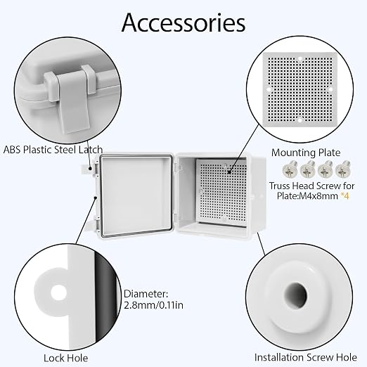 Junction Box, ABS Plastic IP65 Waterproof Dustproof Universal Electrical - Image 5