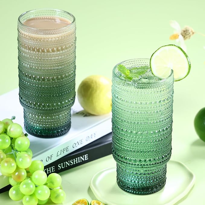 Large Capacity 16 oz Hobnail Drinking Glasses Set of 6, Vintage Glassware - Image 6
