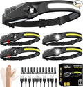 WopkDupk Rechargeable Headlamp 5PCS, 230° Wide Beam Head Lamp, Motion Sensor by WopkDupk