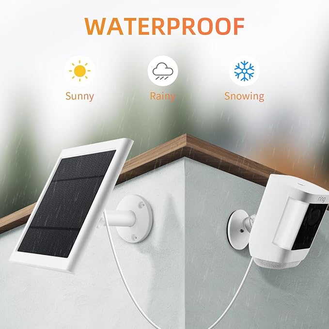 Solar Panel for Rings Camera White 2pack 4W Solar Charger Compatible - Image 6
