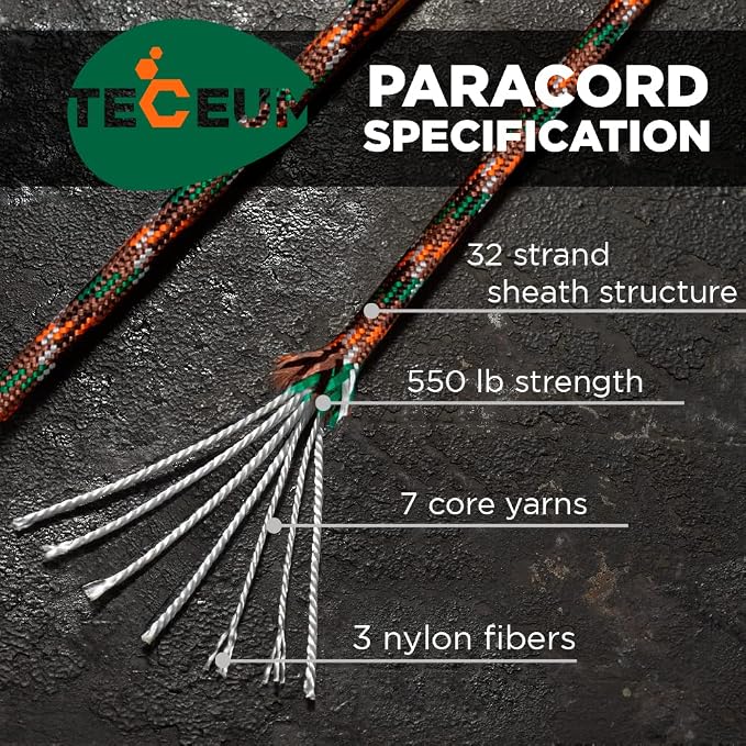 TECEUM Reflective Paracord Rope 1000 – 1000ft/200ft/100ft/50ft – 40+ Colors – - Image 2