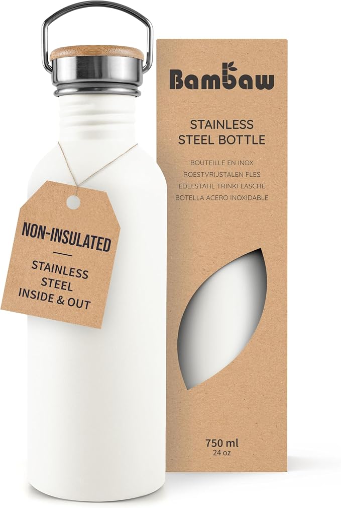 Bambaw Stainless Steel Water Bottle, 750 ml, Non-Insulated Water Bottle by Bambaw