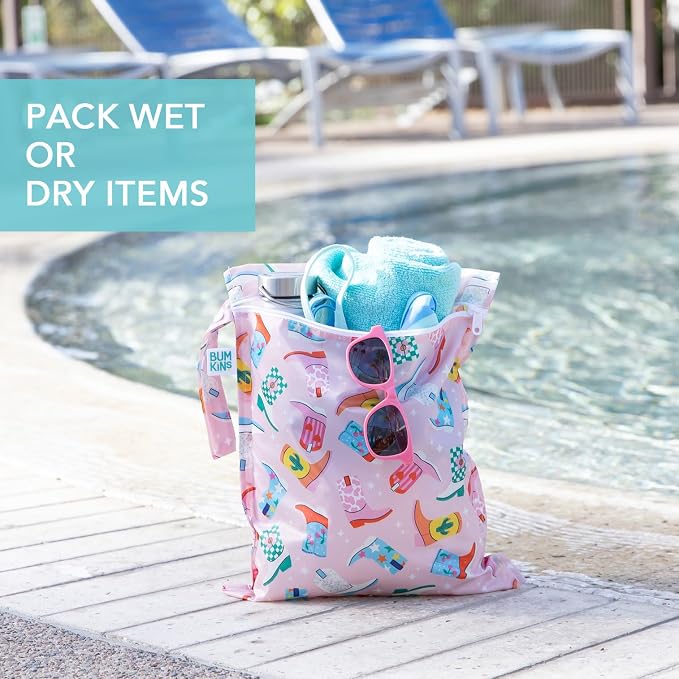 Bumkins Waterproof Wet Bag for Baby, Swim Suit, Cloth Diapers, Pump Parts - Image 4