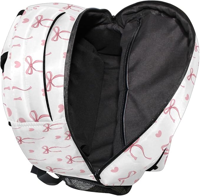 Wamika Pink Bow Girl Backpack Cute Heart Bowknot Ribbon School Backpack Kid - Image 7