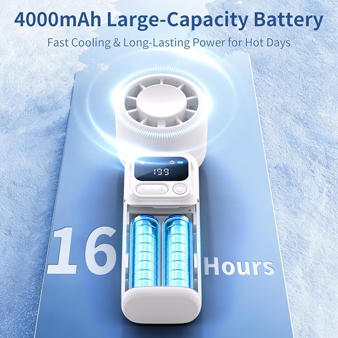 Lerat Portable Handheld Turbo Fan, 5-Speed Wind, Battery Operated, 3-in-1 Hand - Image 2