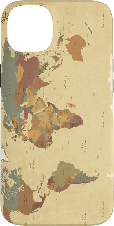 Globe Map Smartphone Cell Cover Gift World Map Pattern Phone Case by Unknown