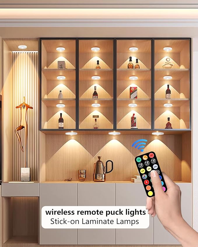 Puck Lights with Remote, 2000mAH Battery Operated, Rechargeable Shelf Light - Image 6