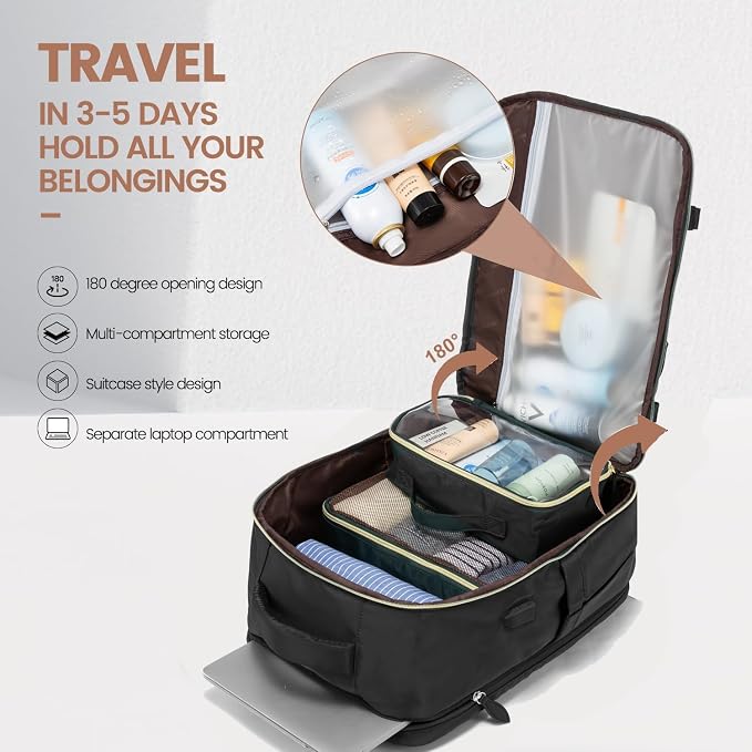 LOVEVOOK 40L Travel Backpack for Women, Carry On Backpack - Image 2