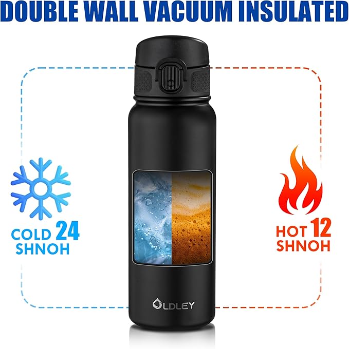 OLDLEY 20 Oz Insulated Stainless Steel Water Bottle - Image 6