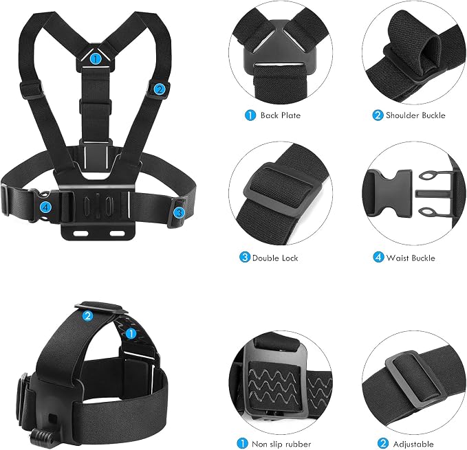 Chest Harness Head Strap Cell Phone Clip Kit - Image 2