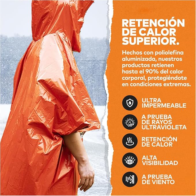 Outdoor Insulated Survival Kits-Emergency Blankets, 1 Emergency Sleeping Bag - Image 2
