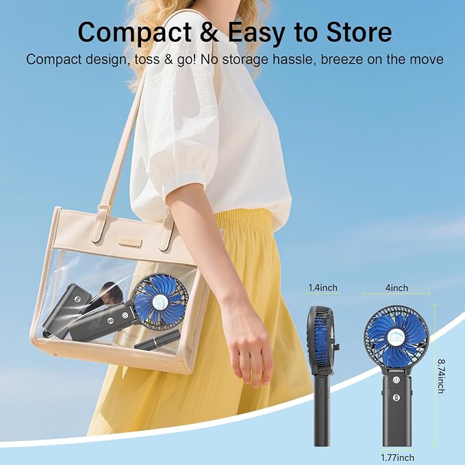 HandFan 10400mAh Powerful Handheld Fan, 40Hrs Long-Lasted Hand Fan Rechargeable - Image 7