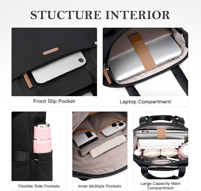 Convertible Laptop Backpack for Women Men Carry on Tote Backpack Teacher - Image 2