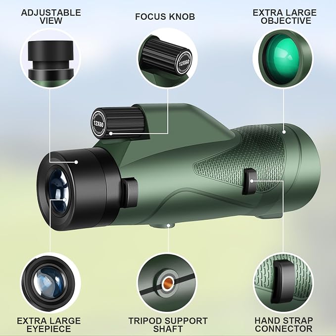 Pankoo 12x60 HD Monocular Telescope - Image 7
