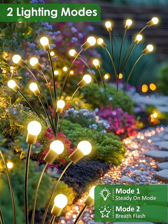 2026 Upgraded Solar Lights Outdoor, 4 Pack Solar Garden Lights - Image 3
