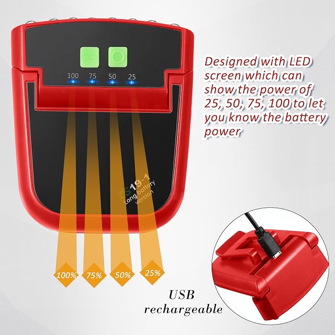 Mudder LED Clip on Cap Lights USB Rechargeable Cap Flashlight Clip Waterproof - Image 3